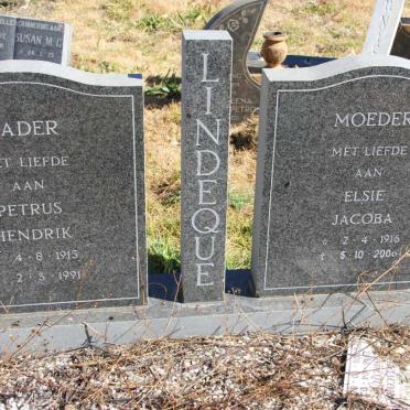 LINDEQUE Petrus Hendrik 1915-1991 &amp; Elsie Jacoba 1916-2006