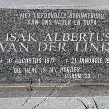 LINDE Isak Albertus, van der 1917-1984