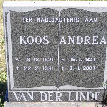 LINDE Koos, van der 1921-1991 &amp; Andrea 1927-2007