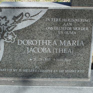 MATTHEE Johannes Jacobus 1927-2001 &amp; Dorothea Maria Jacoba 1935-2013