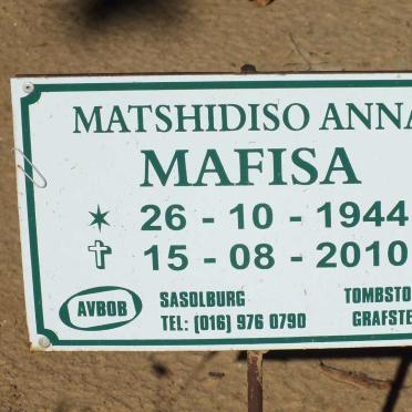 MAFISA Matshidiso Anna 1944-2010