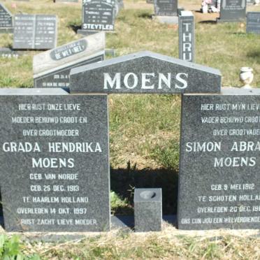 MOENS Simon Abraham 1912-1986 &amp; Grada Hendrika VAN NORDE 1913-1997
