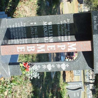 MPEMBE William Mokhali 1961-2012