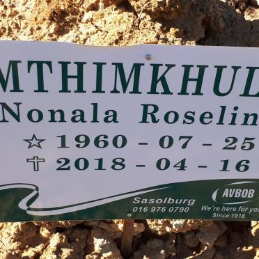 MTHIMKHULU Nonala Roselina 1960-2018