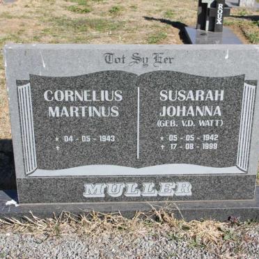 MULLER Cornelius Martinus 1943- &amp; Susarah Johanna V.D. WATT 1942-1999