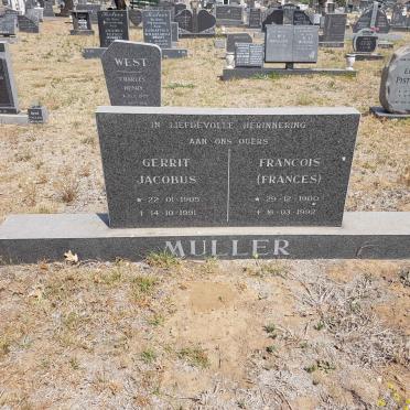 MULLER Gerrit Jacobus 1905-1991 &amp; Francois 1900-1992
