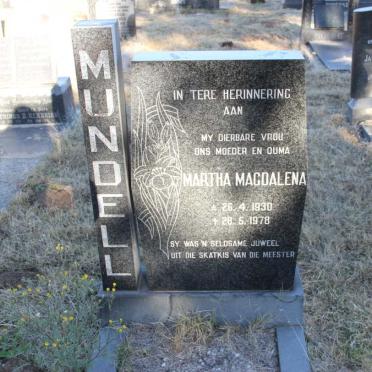MUNDELL Martha Magdalena 1930-1978