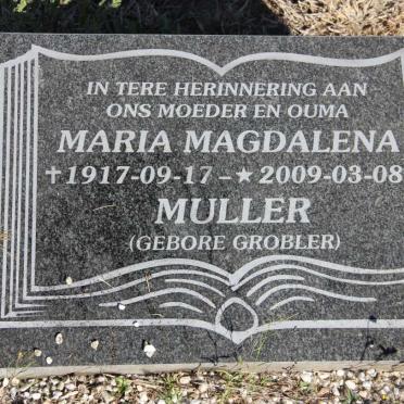 MULLER Maria Magdalena nee GROBLER 1917-2009