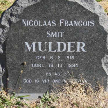 MULDER Nicolaas Francois Smit 1915-1994 &amp; Susanna Maria 1919- 