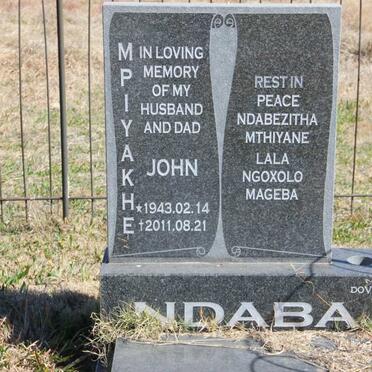 NDABA Mpiyakhe John 1943-2011