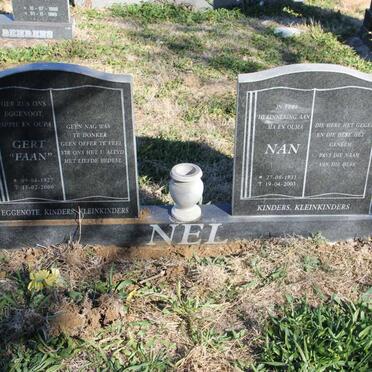 NEL Gert 1927-2000 &amp; Nan 1931-2003