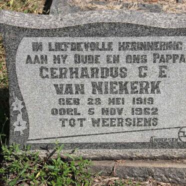 NIEKERK Gerhardus C.E., van 1919-1962