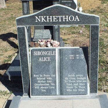 NKHETHOA Sibongile Alice 1956-2014