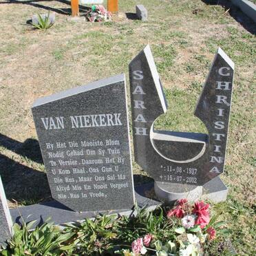 NIEKERK Sarah Christina, van 1937-2002