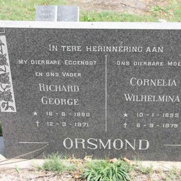ORSMOND Richard George 1890-1971 &amp; Cornelia Wilhelmina 1895-1979