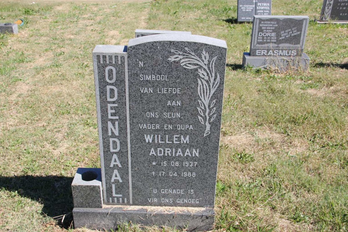 ODENDAAL Willem Adriaan 1937-1988