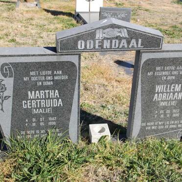 ODENDAAL Willem Adriaan 1923-1996 &amp; Martha Gertruida 1942-1998
