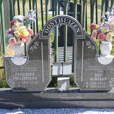 OOSTHUIZEN Jan Adriaan 1938-2006 &amp; Fredrika Philippiena 1940-