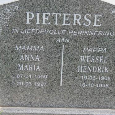 PIETERSE Wessel Hendrik 1908-1996 &amp; Anna Maria 1909-1997