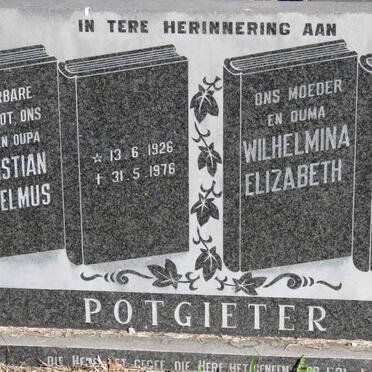 POTGIETER Christian Wilhelmus 1926-1976 &amp; Wilhelmina Elizabeth 1924-1993