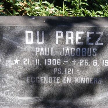 PREEZ Paul Jacobus, du 1906-1974