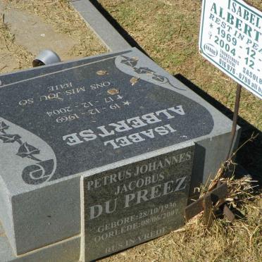 PREEZ Petrus Johannes Jacobus, du 1936-2007 :: ALBERTSE Isabel 1969-2004