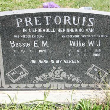 PRETORIUS W.J. 1913-1989 &amp; E.M. 1925-