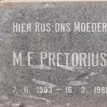 PRETORIUS M.E. 1903-1961