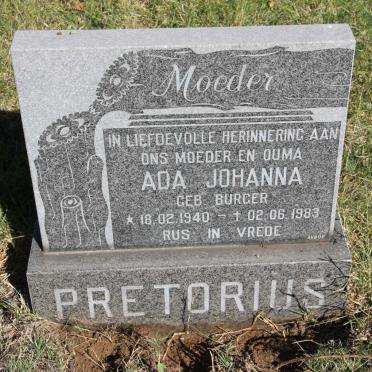 PRETORIUS Ada Johanna nee BURGER 1940-1983