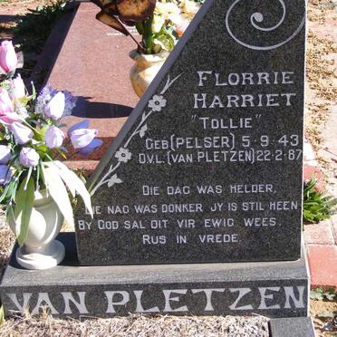 PLETZEN Everhardus Georg Frederik, van 1934-2001 &amp; Florrie Harriet PELSER 1943-1987
