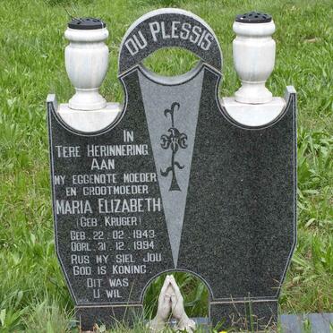 PLESSIS Maria Elizabeth, du nee KRUGER 1943-1994