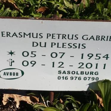 PLESSIS Erasmus Petrus Gabriel, du 1954-2011
