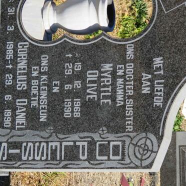 PLESSIS Myrtle Olive, du 1968-1990 :: DU PLESSIS Cornelius Daniel 1985-1990