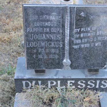 PLESSIS Johannes Lodewickus, du 1913-1978