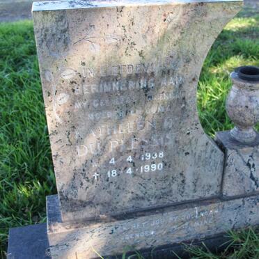 PLESSIS E.V., du 1932-1997 &amp; Kathleen D. 1938-1990