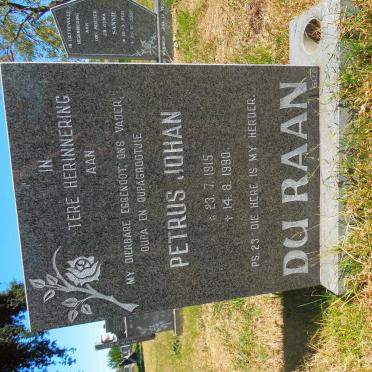 RAAN Petrus Johan, du 1915-1990
