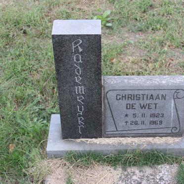 RADEMEYER Christiaan de Wet 1923-1969
