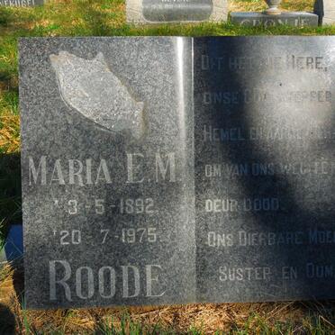 ROODE Maria E.M. 1892-1975