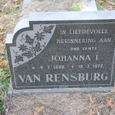 RENSBURG Johanna I., van 1888-1972