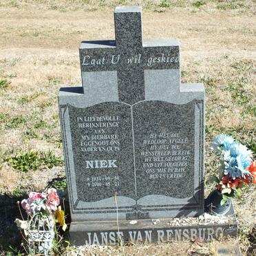 RENSBURG Niek, Janse van 1934-2000