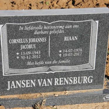 RENSBURG Cornelus Johannes Jacobus, Jansen van 1943-2012 :: JANSEN VAN RENSBURG Riaan 1978-2017