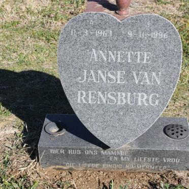 RENSBURG Annette, Janse van 1963-1996