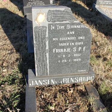 RENSBURG S.P.F., Jansen van 1932-1984
