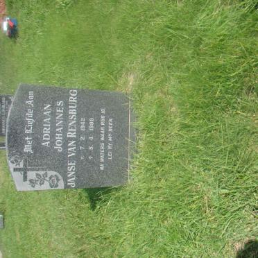 RENSBURG Adriaan Johannes, Janse van 1942-1999