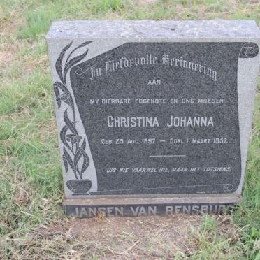 RENSBURG Christina Johanna, Jansen van 1897-1957