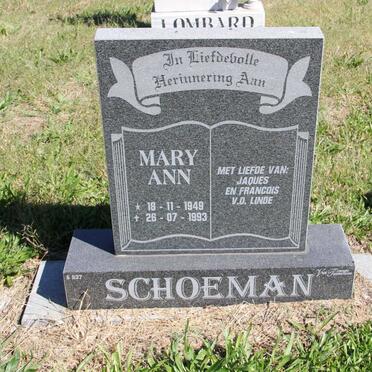 SCHOEMAN Mary Ann 1949-1993