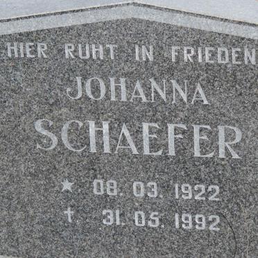 SCHAEFER Paul Hermann 1922-1993 &amp; Johanna 1922-1992