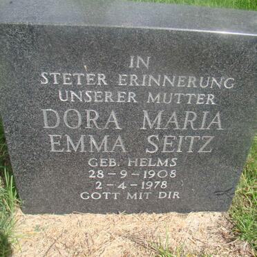SEITZ Dora Maria Emma nee HELMS 1908-1978