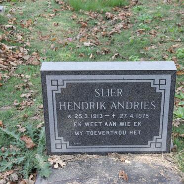 SLIER Hendrik Andries 1913-1975