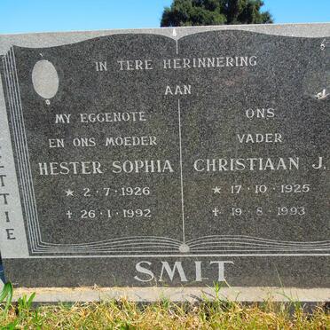 SMIT Christiaan J. 1925-1993 &amp; Hester Sophia 1926-1992